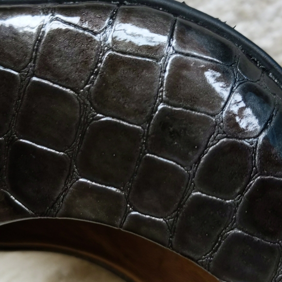 Soft Style Hush Puppies Crocodile Lightweight Heels Pumps 7.5M Black Brown - Picture 10 of 16